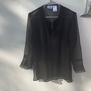 Black swim suit coverup